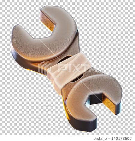 spanner 3d render icon, construction illustration 140178606