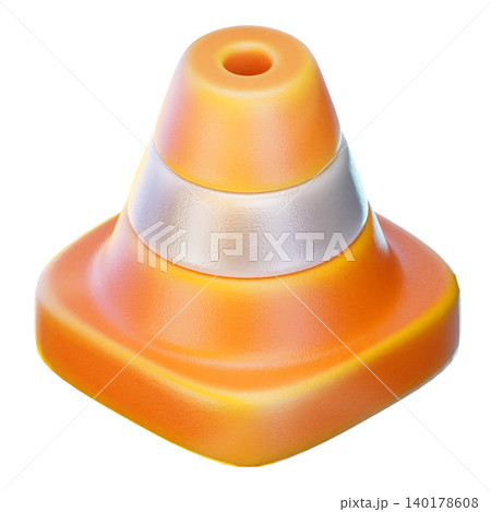 traffic cone 3d render icon, construction illustration traffic cone 3d render icon, construction illustration 140178608