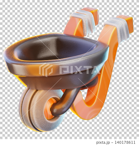 wheelbarrow 3d render icon, construction illustration wheelbarrow 3d render icon, construction illustration 140178611