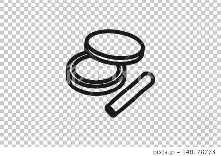 Stamp and ink pad set line art icon - Stamp pad illustration material Stamp and ink pad set line art icon - Stamp pad illustration material 140178773