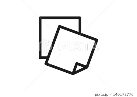 付箋2枚重ねの線画アイコン斜め右 ふせん複数イラスト素材 付箋2枚重ねの線画アイコン斜め右 ふせん複数イラスト素材 140178776