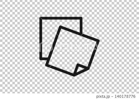 付箋2枚重ねの線画アイコン斜め右 ふせん複数イラスト素材 付箋2枚重ねの線画アイコン斜め右 ふせん複数イラスト素材 140178776