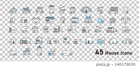 Simple house vector icon set Simple house vector icon set 140179030