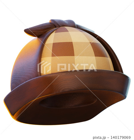 detective hat 3d render icon, hat illustration detective hat 3d render icon, hat illustration 140179069