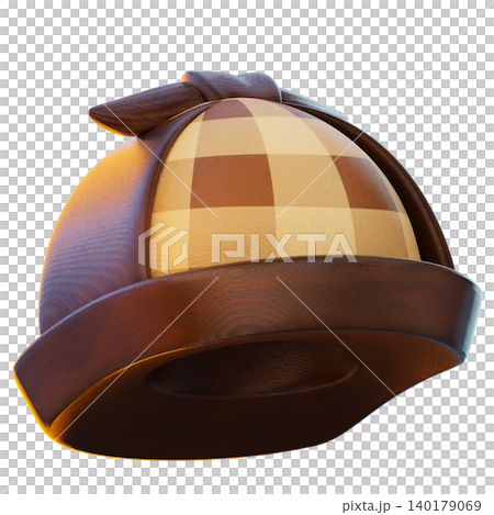 detective hat 3d render icon, hat illustration detective hat 3d render icon, hat illustration 140179069