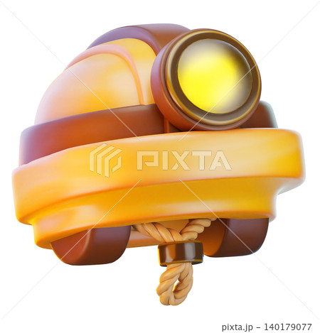 miner helmet 3d render icon, hat illustration miner helmet 3d render icon, hat illustration 140179077