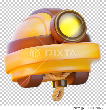 miner helmet 3d render icon, hat illustration 140179077
