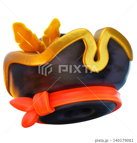 pirate hat 3d render icon, hat illustration 140179081