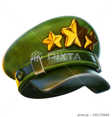 soldier hat 3d render icon, hat illustration 140179086