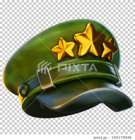 soldier hat 3d render icon, hat illustration 140179086