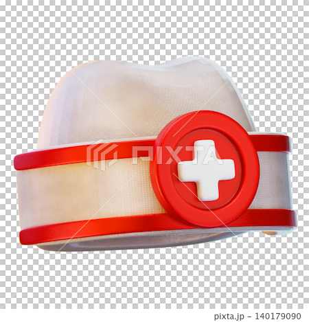 vintage nurse cap 3d render icon, hat illustration 140179090
