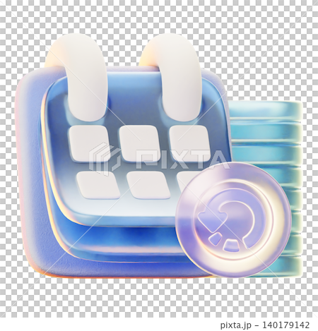 recurring bills 3d render icon hat illustration recurring bills 3d render icon hat illustration 140179142