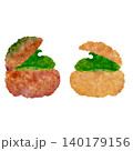 焼菓子_クッキーシュークリーム_抹茶_水彩タッチ 140179156
