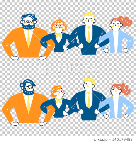 A business scene where strong unity allows for a shared vision and teamwork to overcome immense pressure. A business scene where strong unity allows for a shared vision and teamwork to overcome immense pressure. 140179488