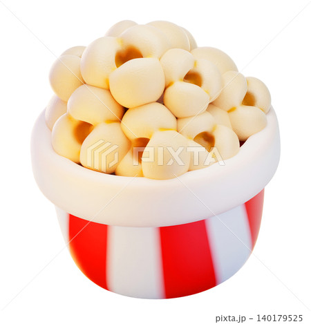 popcorn, 3d render icon, fast food illustration popcorn, 3d render icon, fast food illustration 140179525