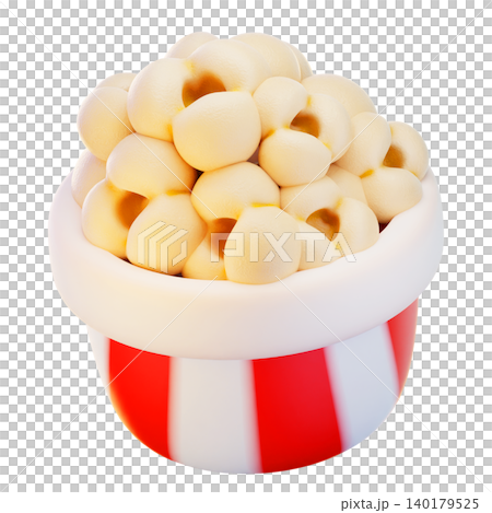 popcorn, 3d render icon, fast food illustration 140179525