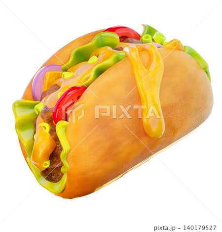 tacos, 3d render icon, fast food illustration 140179527