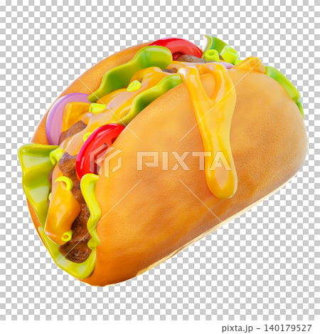 tacos, 3d render icon, fast food illustration tacos, 3d render icon, fast food illustration 140179527