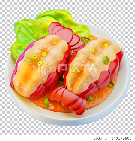 smoked lobster, 3D render icon, sea food illustration smoked lobster, 3D render icon, sea food illustration 140179600