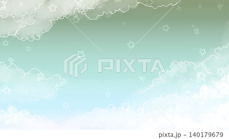 ゆめかわいい星空と雲の幻想背景 パステルグラデーションのファンタジー空イラスト ゆめかわいい星空と雲の幻想背景 パステルグラデーションのファンタジー空イラスト 140179679