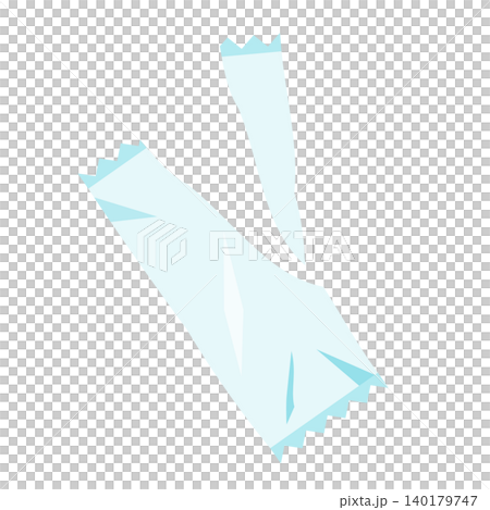 An empty, torn, transparent packaging bag. Recyclable plastic waste. An empty, torn, transparent packaging bag. Recyclable plastic waste. 140179747