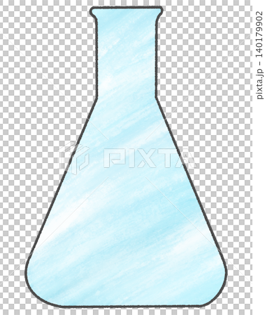 A simple illustration of a triangular flask (black outline). A simple illustration of a triangular flask (black outline). 140179902
