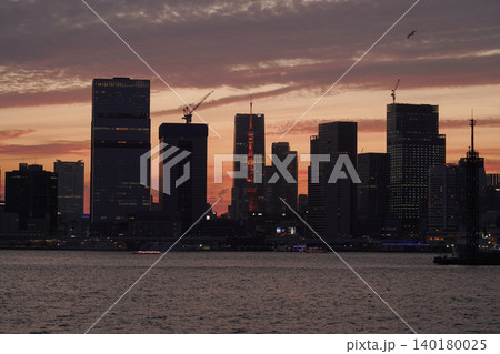夕焼けに染まる東京の風景 夕焼けに染まる東京の風景 140180025