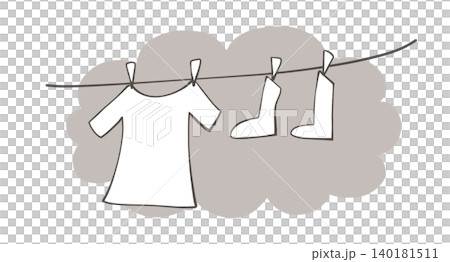Hanging laundry outside to dry, air pollution Hanging laundry outside to dry, air pollution 140181511