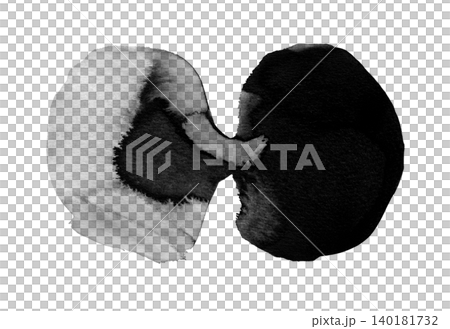 [Transparent Background] Abstract ink painting featuring two interconnected circular blurs 140181732