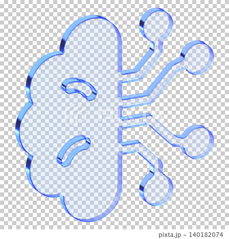 Blue glassmorphism brain icon with neural node connections for artificial intelligence, Translucent deep learning symbol with glossy gradient for advanced science and tech interfaces Blue glassmorphism brain icon with neural node connections for artificial intelligence, Translucent deep learning symbol with glossy gradient for advanced science and tech interfaces 140182074