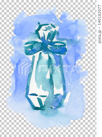 水彩插畫,描繪了一個繫著緞帶的香水瓶。 水彩插畫,描繪了一個繫著緞帶的香水瓶。 140182077