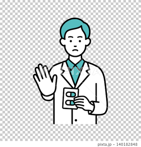 注意を促す男性薬剤師 注意を促す男性薬剤師 140182848