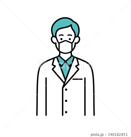 マスクをする男性薬剤師 マスクをする男性薬剤師 140182851