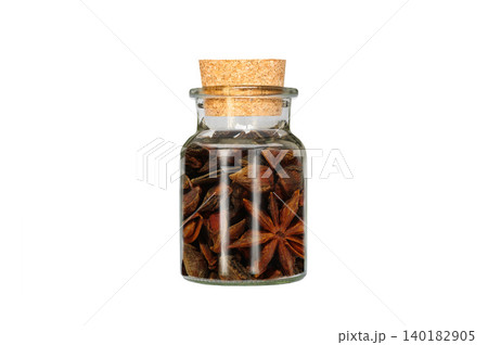 ground black pepper in glass container isolated on white background ground black pepper in glass container isolated on white background 140182905