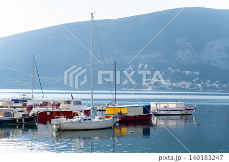 Yachts and boats moored in the marina Yachts and boats moored in the marina 140183247