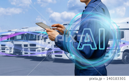 Using artificial intelligence for fleet management. Concept. 140183301