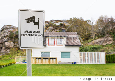 A sign warning of external video surveillance for security purposes 140183434