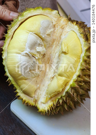Peeled yellow Mon Thong durian Peeled yellow Mon Thong durian 140184476