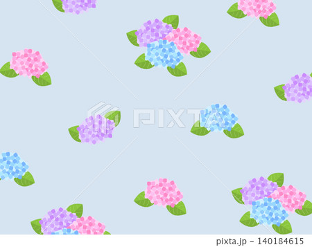 レトロな紫陽花模様の背景 140184615