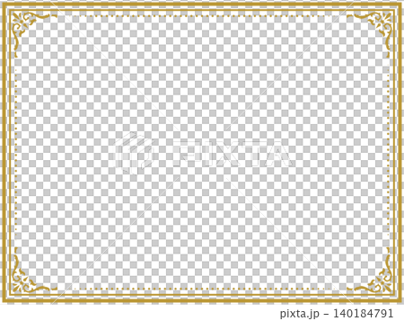 Antique design frame/star/gold/illustration/material 140184791