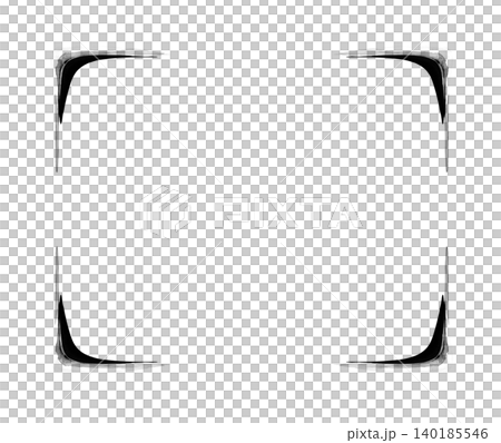 紙に水墨で描いた、四隅を飾るL字型のモノクロコーナーフレーム素材セット 紙に水墨で描いた、四隅を飾るL字型のモノクロコーナーフレーム素材セット 140185546