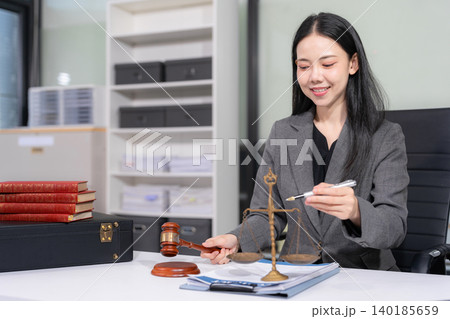 Lawyer and businesswoman or judge Consult with clients, legal and legal services. 140185659