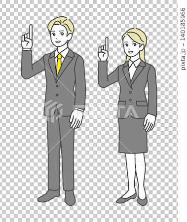 指差しで説明をするビジネスパーソン 男女 指差しで説明をするビジネスパーソン 男女 140185966