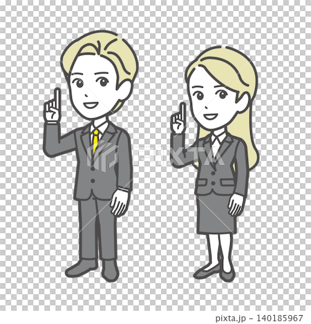 Business person explaining by pointing, men and women Business person explaining by pointing, men and women 140185967
