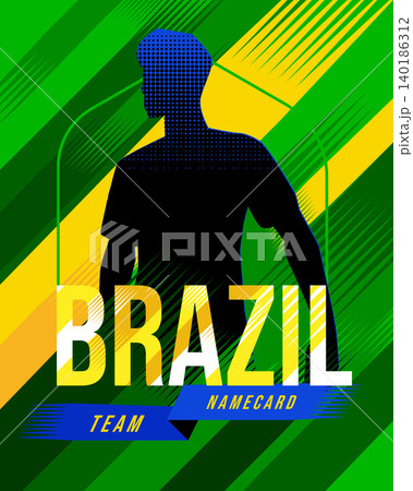 Brazil Football Player Card Template Featuring Modern Sports Identity Background 140186312