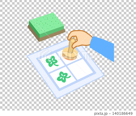 Illustration of a hand pressing a stamp Illustration of a hand pressing a stamp 140186649