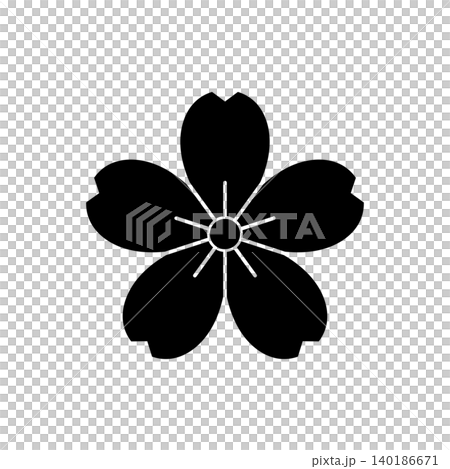 Japanese-style lucky charm motif: Simple cherry blossom icon 02 Japanese-style lucky charm motif: Simple cherry blossom icon 02 140186671