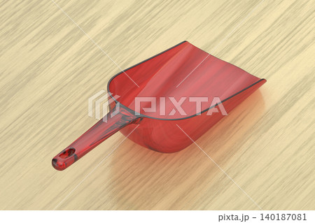 Red plastic scoop 140187081