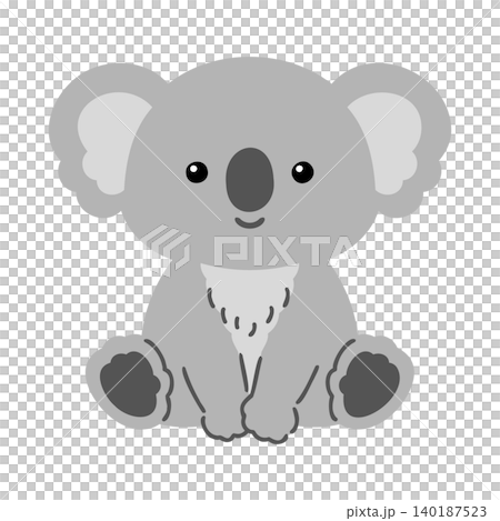 A cute koala illustration (vector) sitting facing forward. 140187523