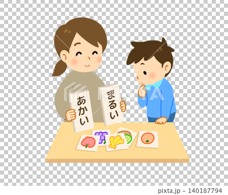 クイズの答えを考える子どものイラスト 140187794